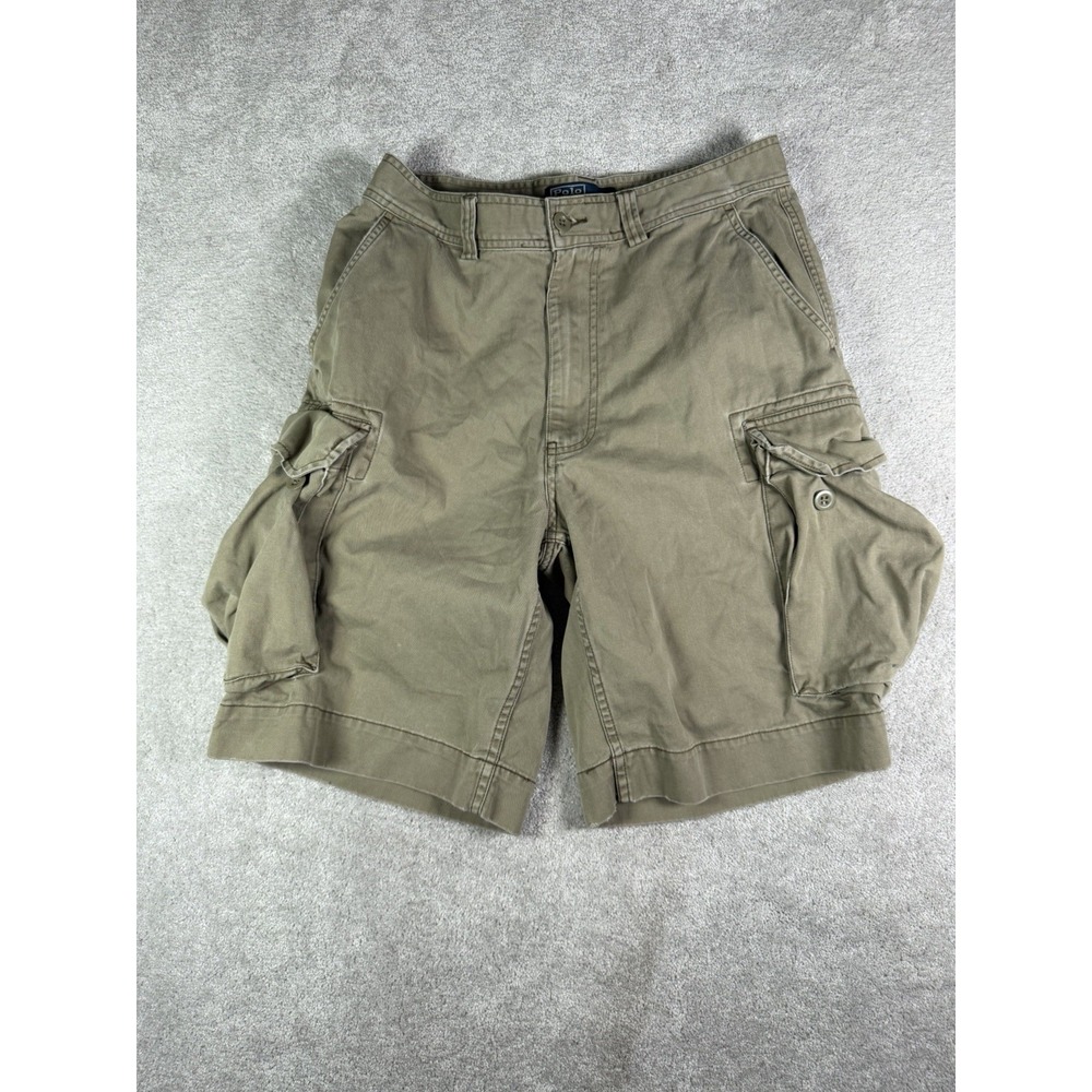 POLO RALPH LAUREN 67 Chino Paratrooper Cargo Shorts Men's 31 Green Y2K Vtg